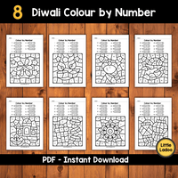 Diwali Colour By Number Printable