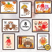 Fall Handprint Art Printable {8 Designs}