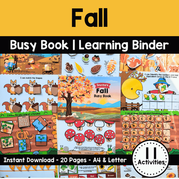 Fall Busy Book Printable {11 Activities}