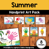 Summer Handprint Art Printable {8 Designs}