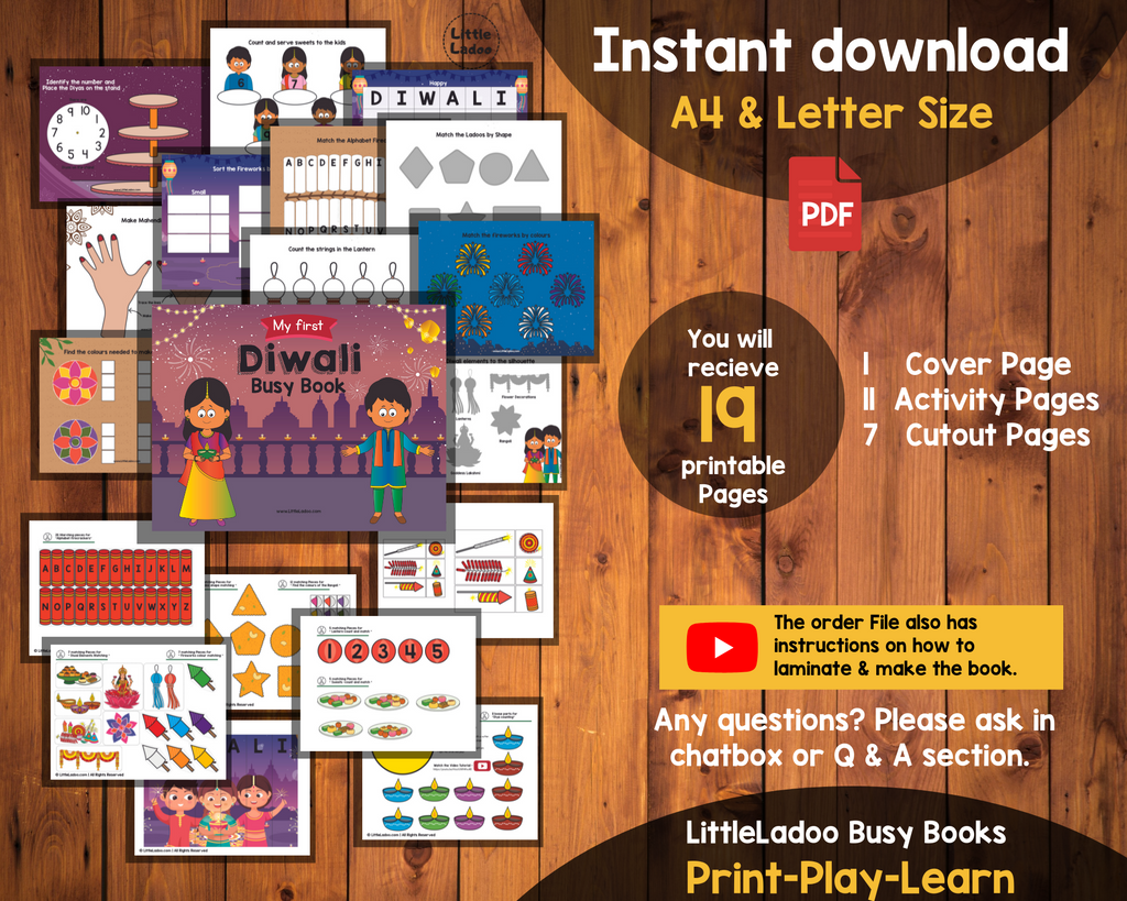 Diwali Busy Book {11 Activities } – LittleLadoo