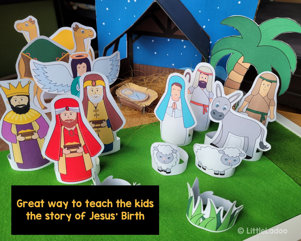 Printable Nativity Scene for Kids – LittleLadoo